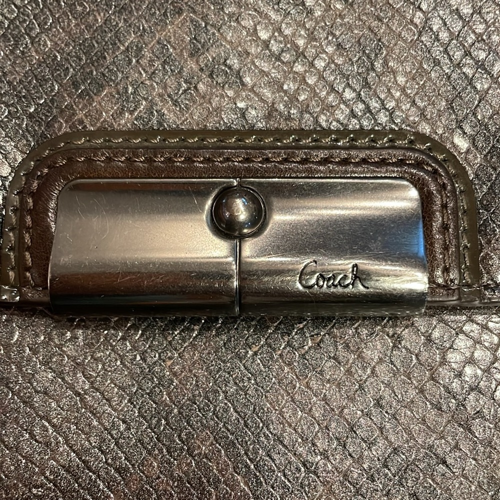 Coach Kristen python gunmetal petite crossbody / clutch bag - Picture 9 of 16